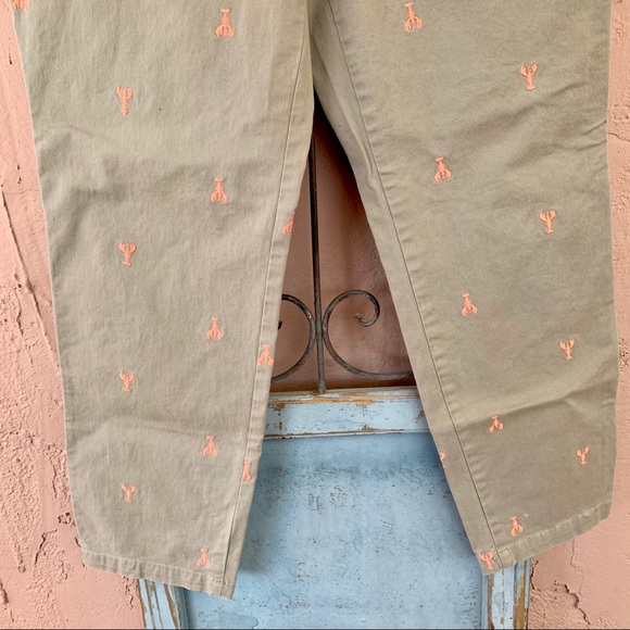 Old Navy Green Lobster Print Trousers 8 Regular - Picture 3 of 13